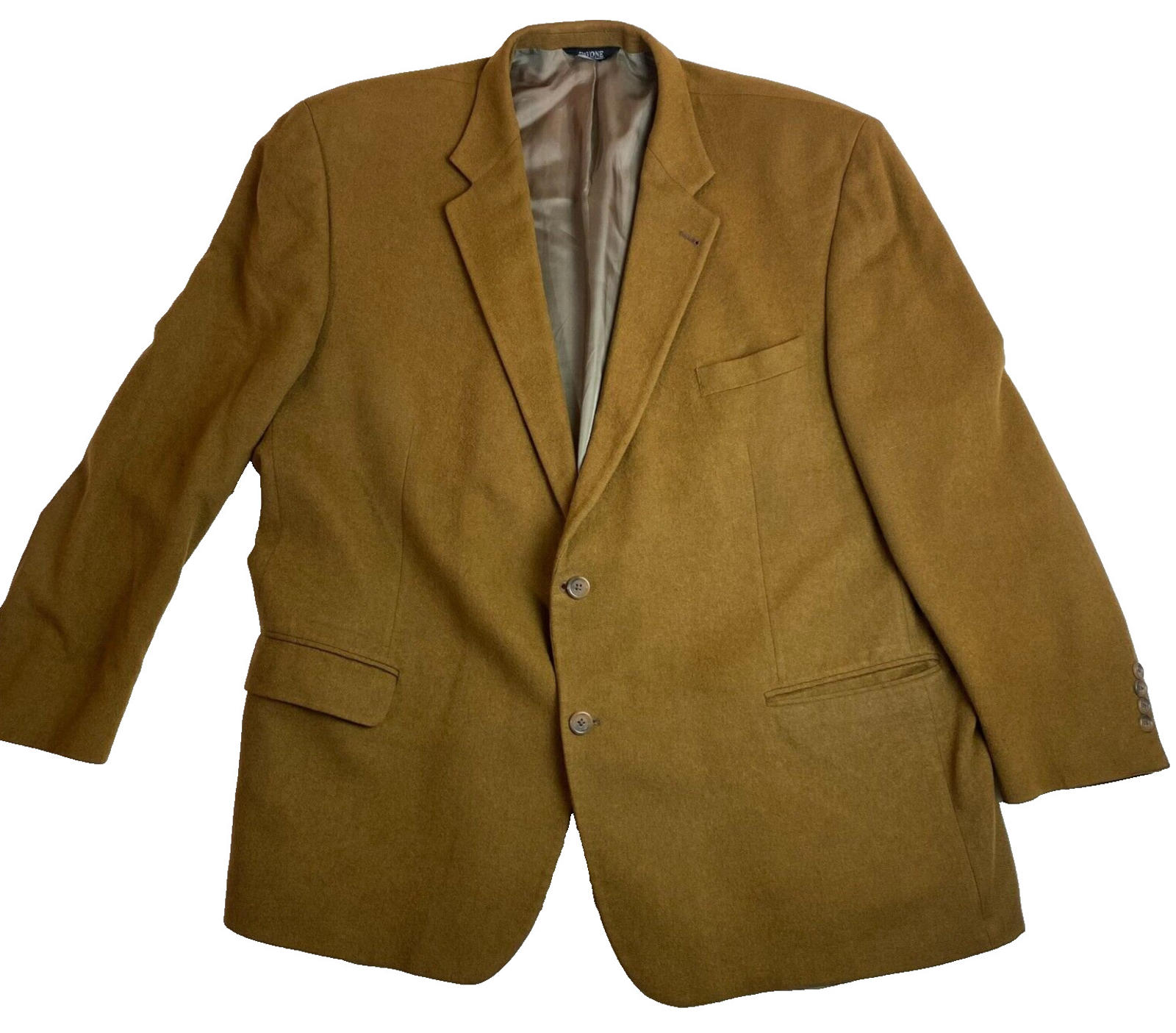Pavone 100% Pure Cashmere Mens Two Button Blazer Camel Size 52R Made in Canada