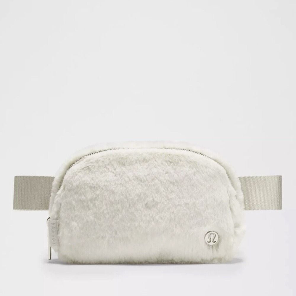 New Lululemon Plush Fleece Everywhere Belt Bag Bone Silver Crossbody