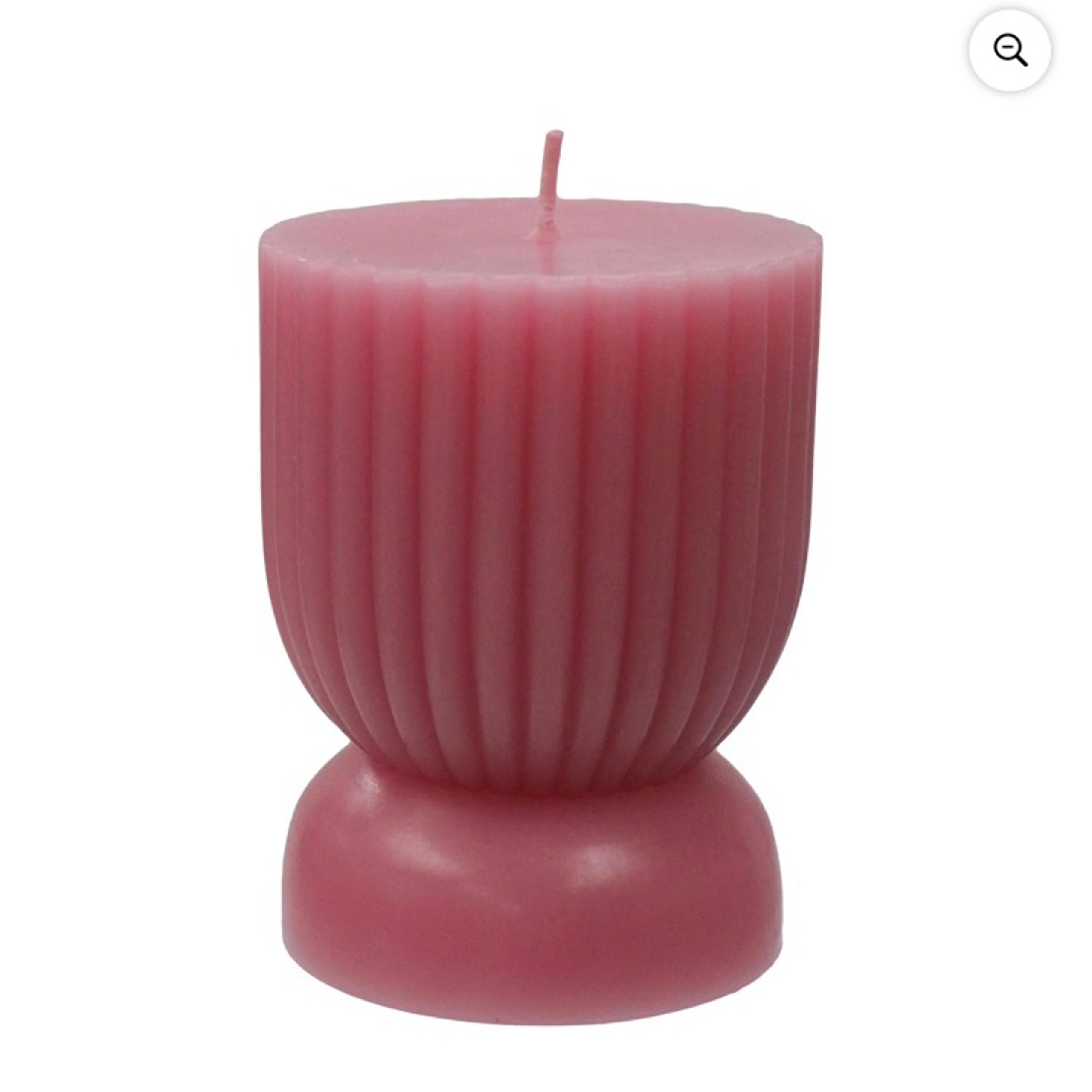 Better Homes & Gardens Unscented Ribbed Pillar Candle, 3x4 Inches, Pink