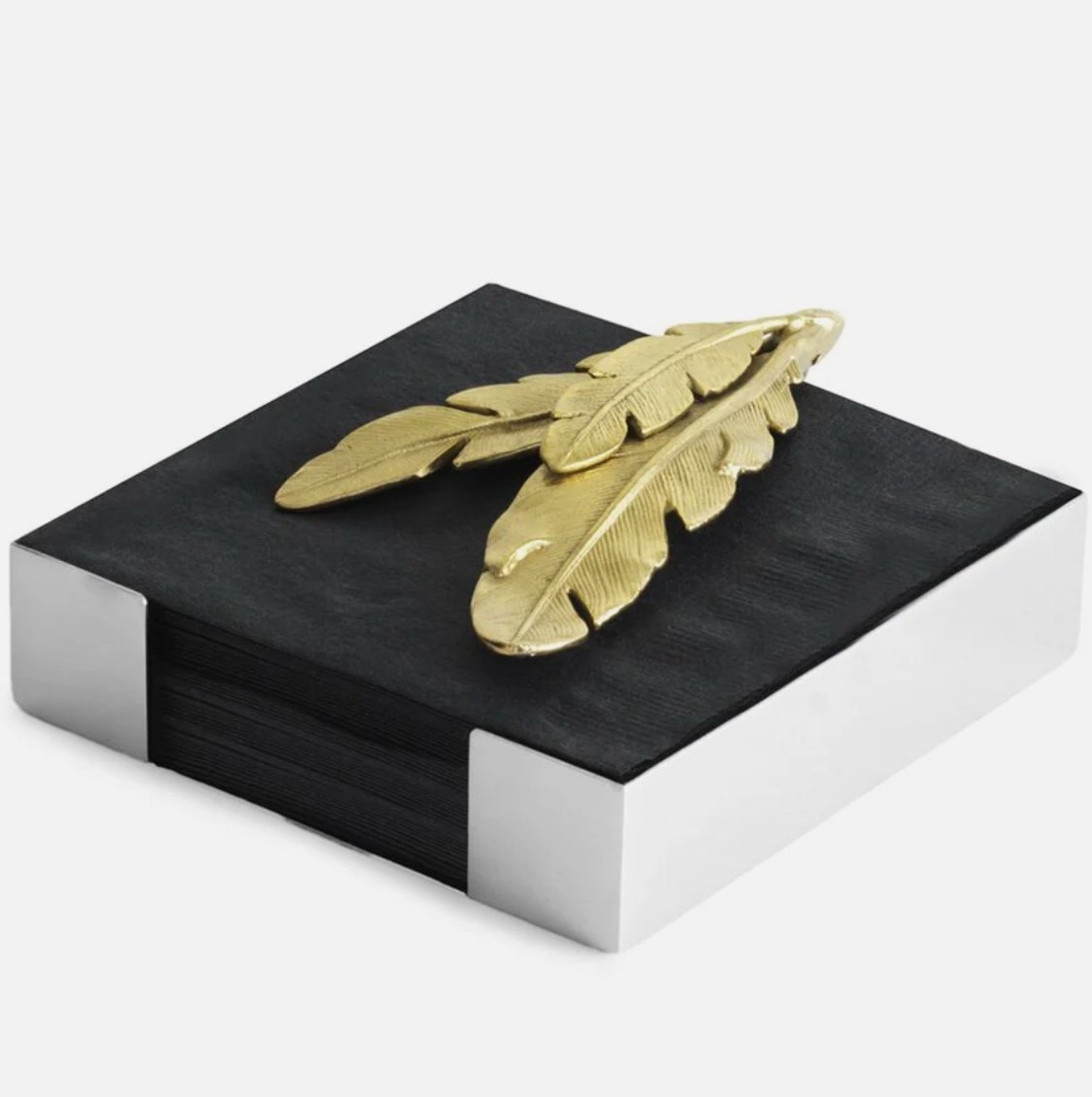 Michael Aram Gold Feather Napkin Holder New No box