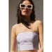 Anthropologie Pernille Rosenkilde Strapless Pinstripe Cotton Crop Top Size XL