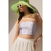 Anthropologie Pernille Rosenkilde Strapless Pinstripe Cotton Crop Top Size XL