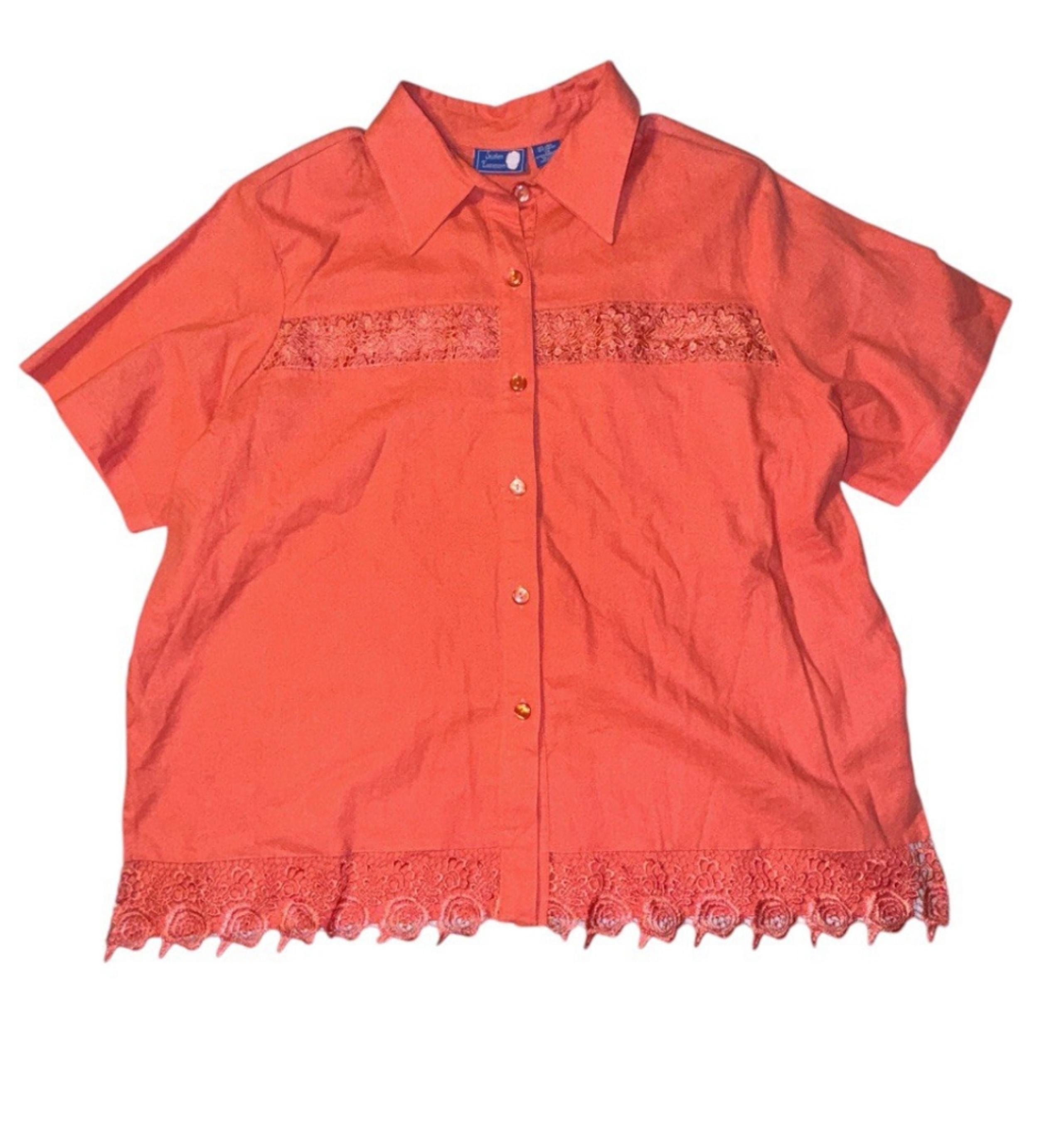 Southern Expressions Button Up Blouse Linen Beach Cruise Resort Wear Size 3x