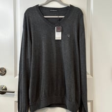 Alashan Mens Sweater HCC Hershey Country Club Gray V Neck XXL Cotton Cashmere