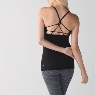 LULULEMON Dancing Warrior Black Tank Top Strappy Back Size 4