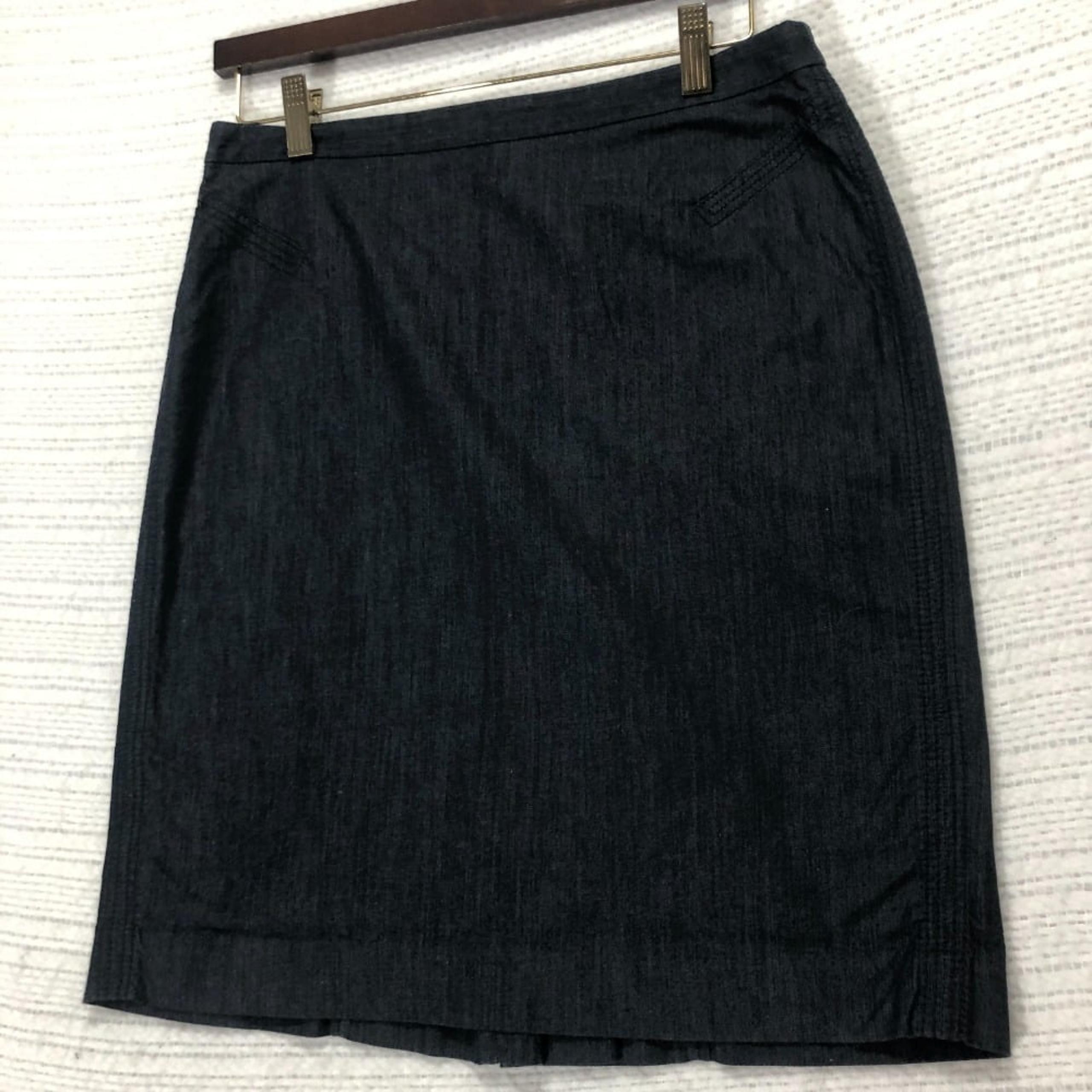 Ann Taylor LOFT Denim Skirt Stretch Casual Career Dark Wash Size 6