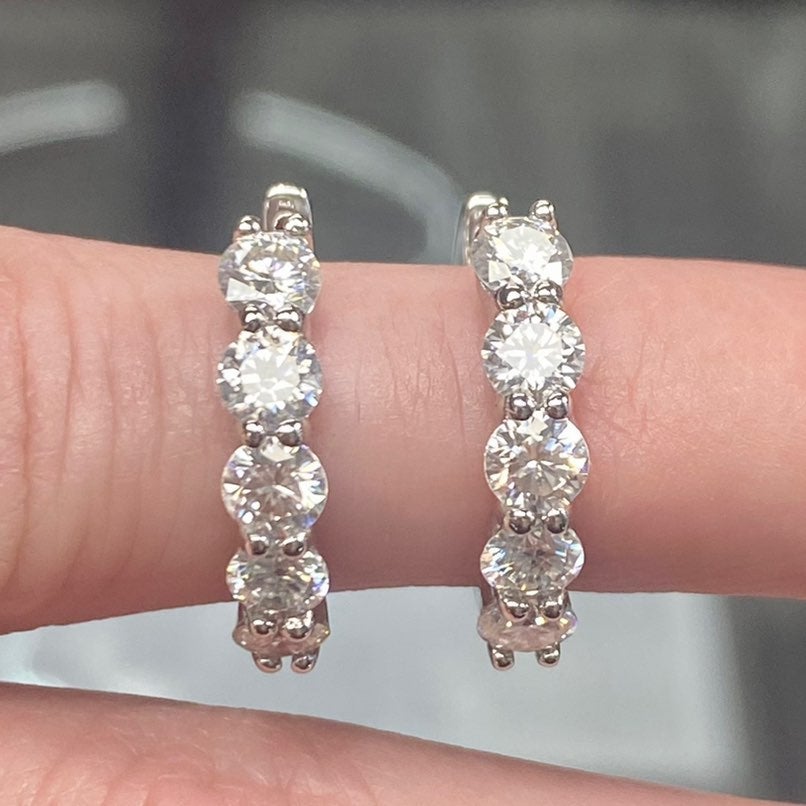 3 Carat Diamond Moissanite Hoop Earrings