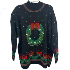 VTG Marisa Christina II Ugly Christmas Sweater 90's Womens 3X Mock Neck Holiday