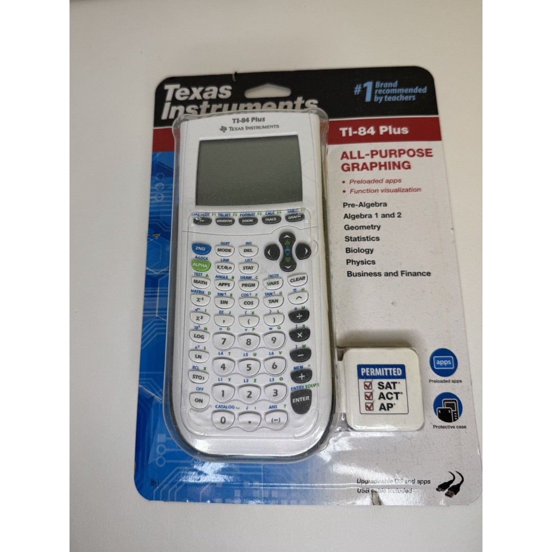Instruments White Plus Ti-84 Graphing Texas Calculator,
