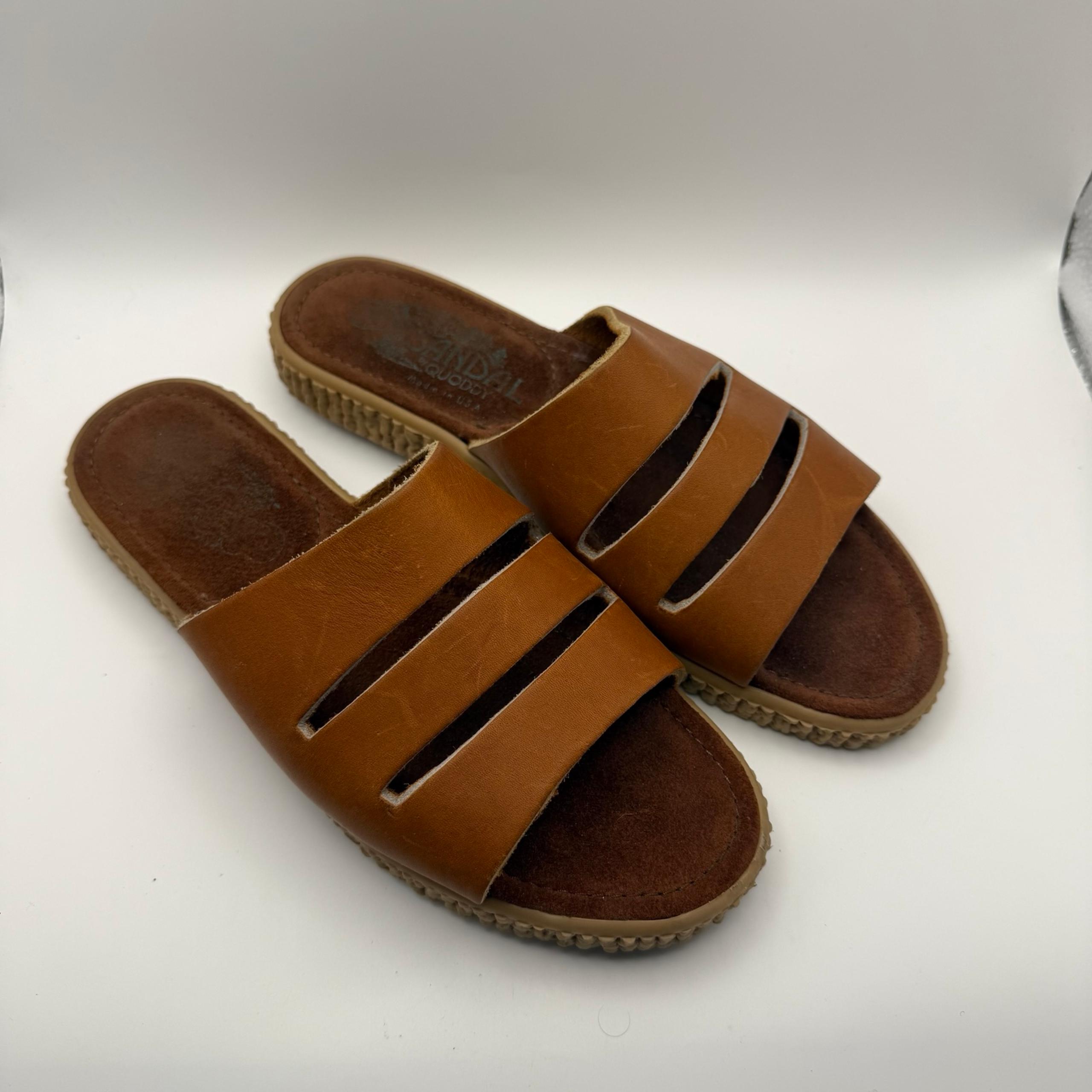 Women’s Quoddy Camp Leather Sandals Slip On Brown Genuine Leather Size 7M