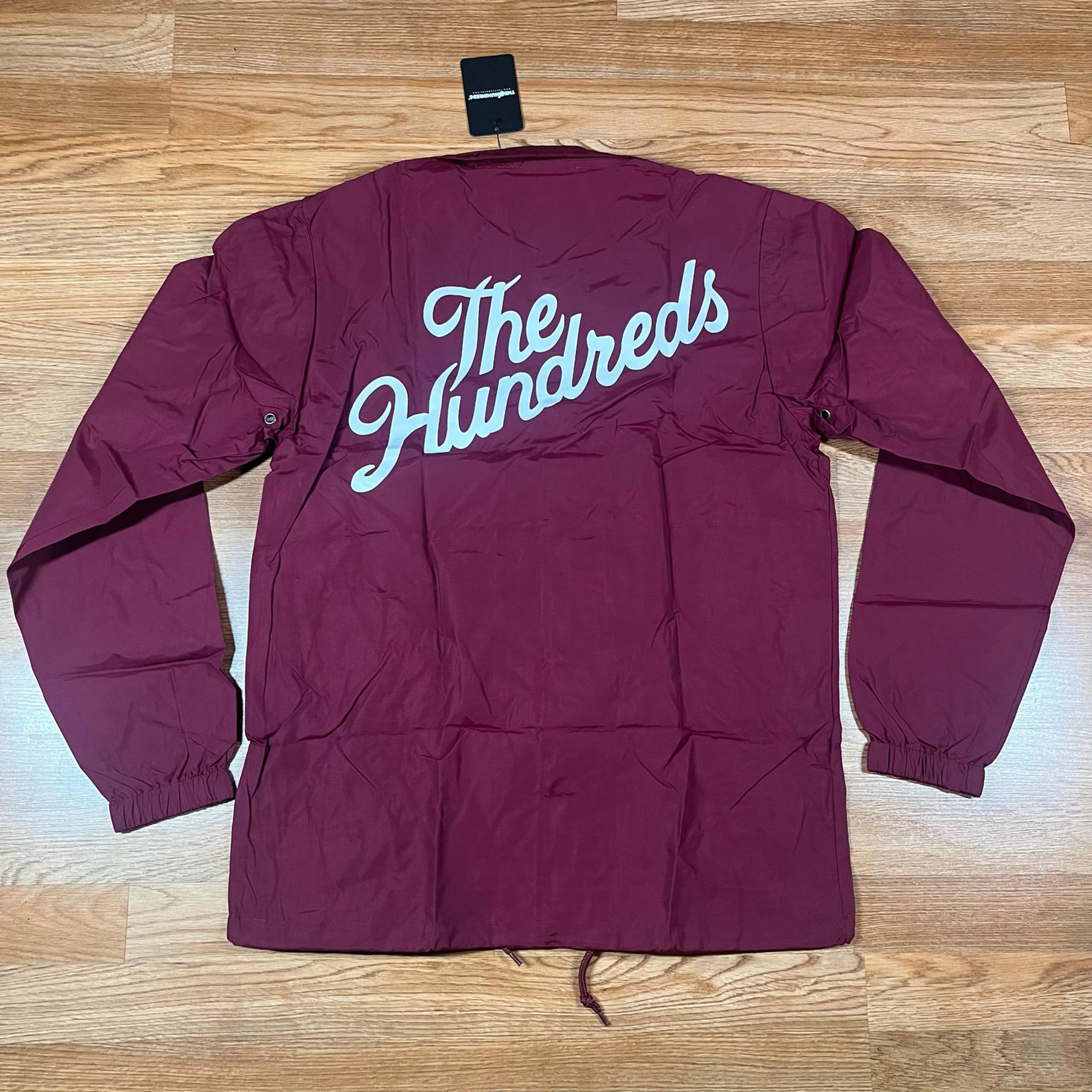The Hundreds Men's M Coach Windbreaker Jacket Burgundy Maroon Snap