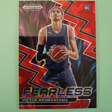 Victor Wembanyama 2023 Prizm Draft Picks Fearless Red Cracked Ice Rookie #1