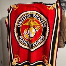 Large Marine Corps Logo Throw Blanket