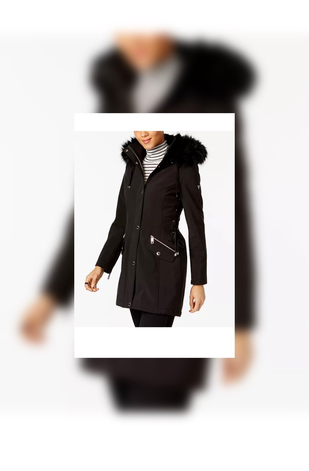 GUESS faux fur coat size S