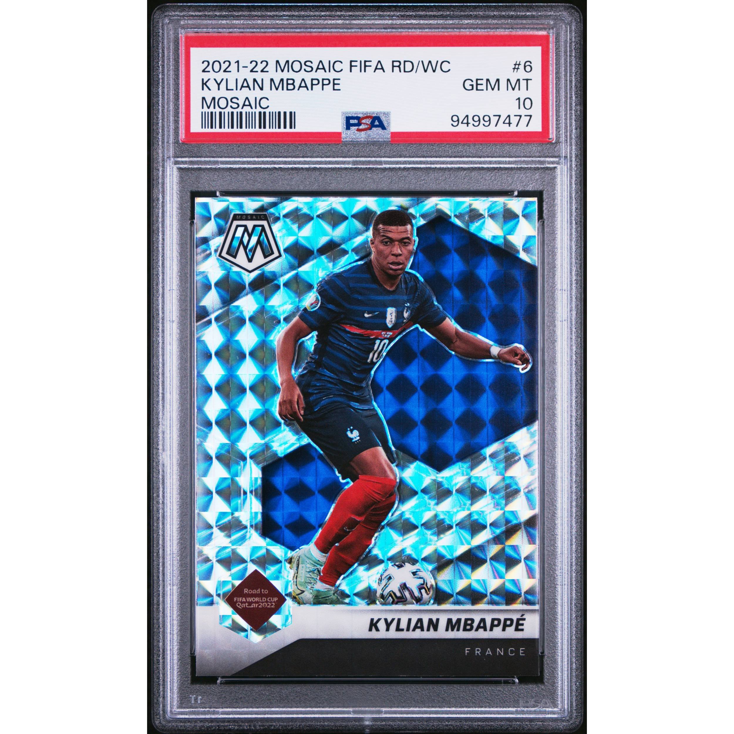Graded 2021 Panini Mosaic FIFA Road to World Cup Kylian Mbappe #6 Mosaic Soccer