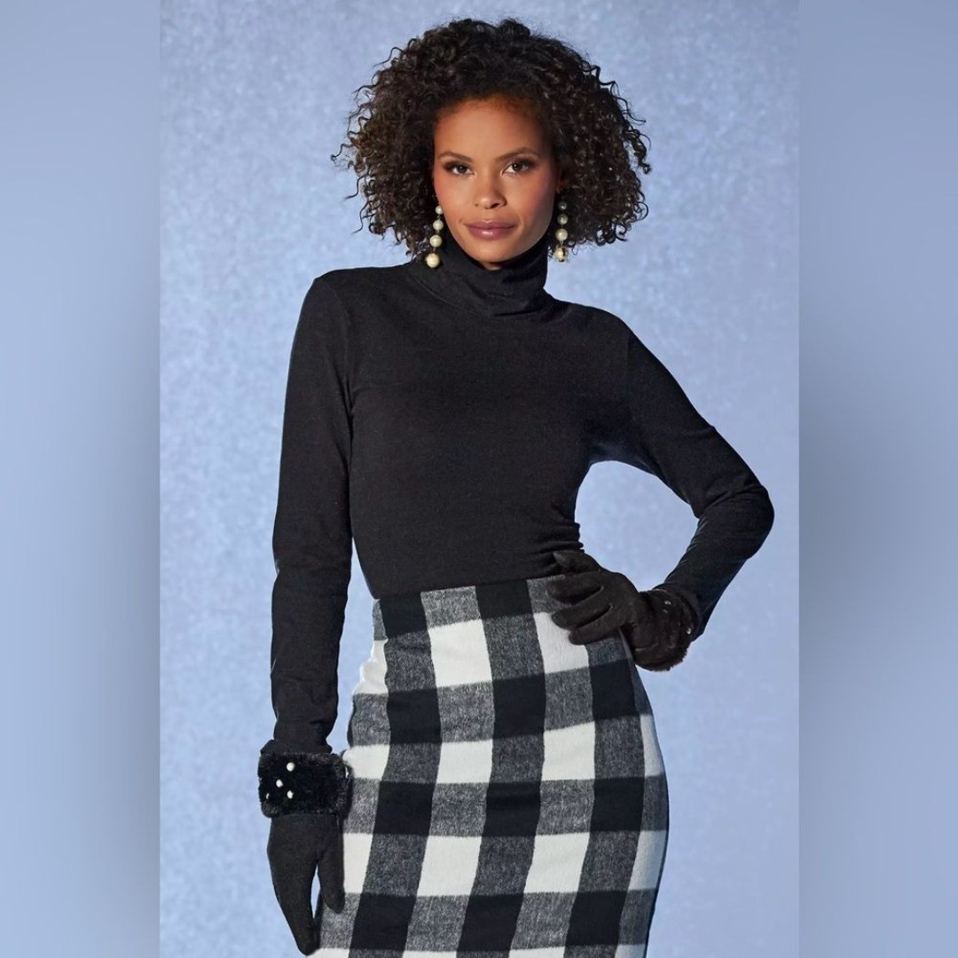 Boston Proper So Sexy Basic Turtleneck Top Black Size X-Small NWOT
