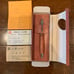 Brand New Unused Kobo Wedge, Rosewood with Red and White Stripes, Ambonia Rosewood Ballpoint Pen
