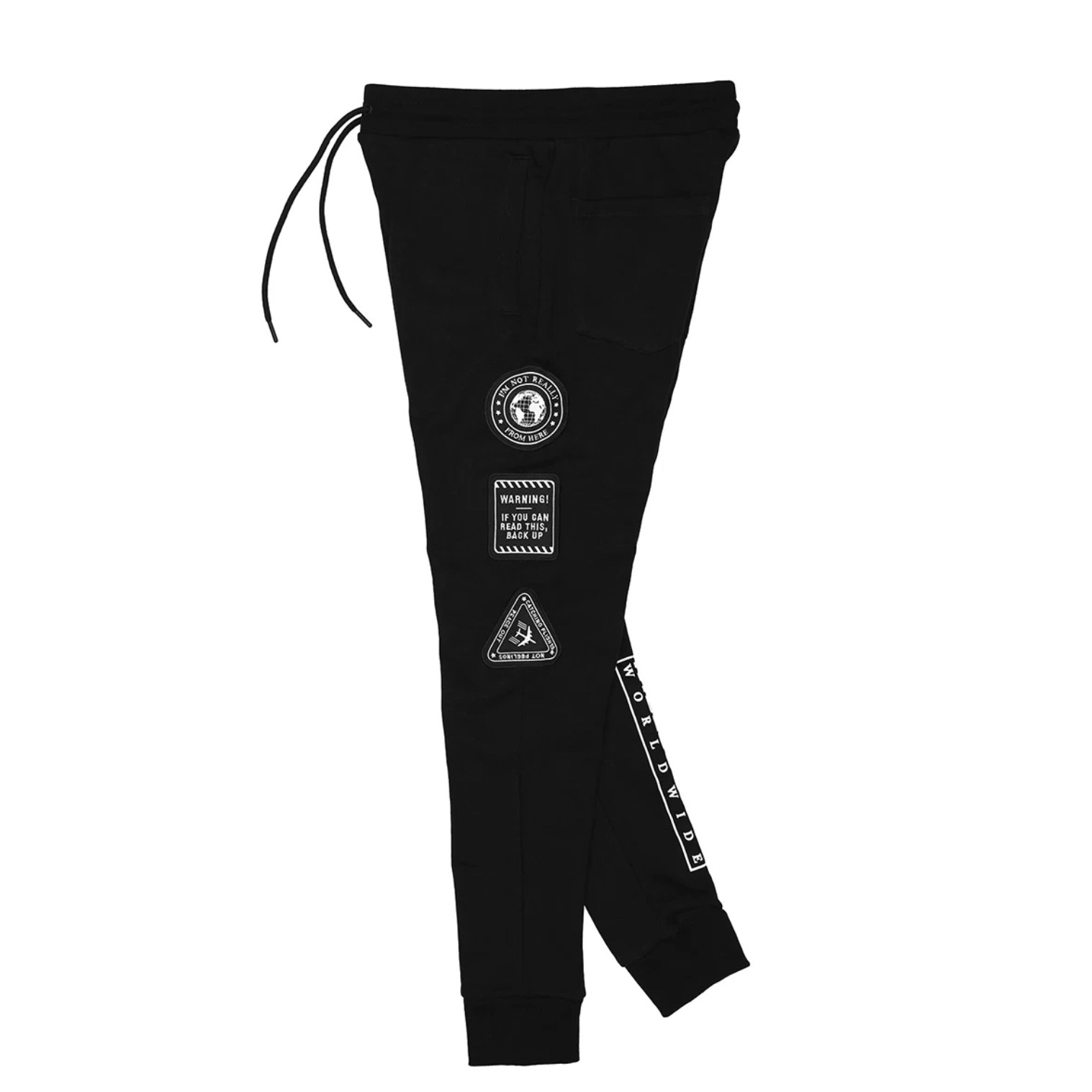 Mellogang Joggers Patches Graphic Print Black Size L
