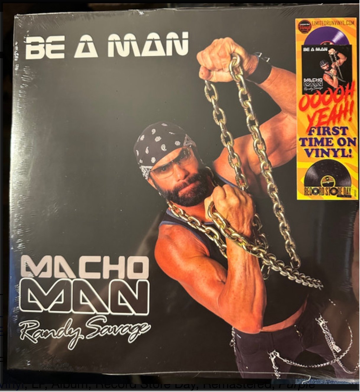 Macho Man Randy Savage - Be A Man - 12 vinyl record - brand new in shrink wrap