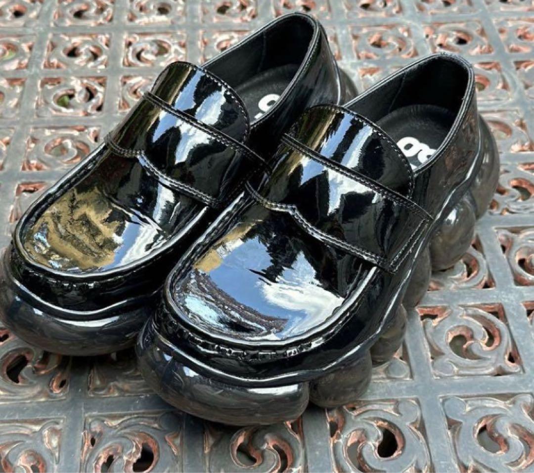 美品】grounds JEWELRY LOAFER ENAMEL BLACK