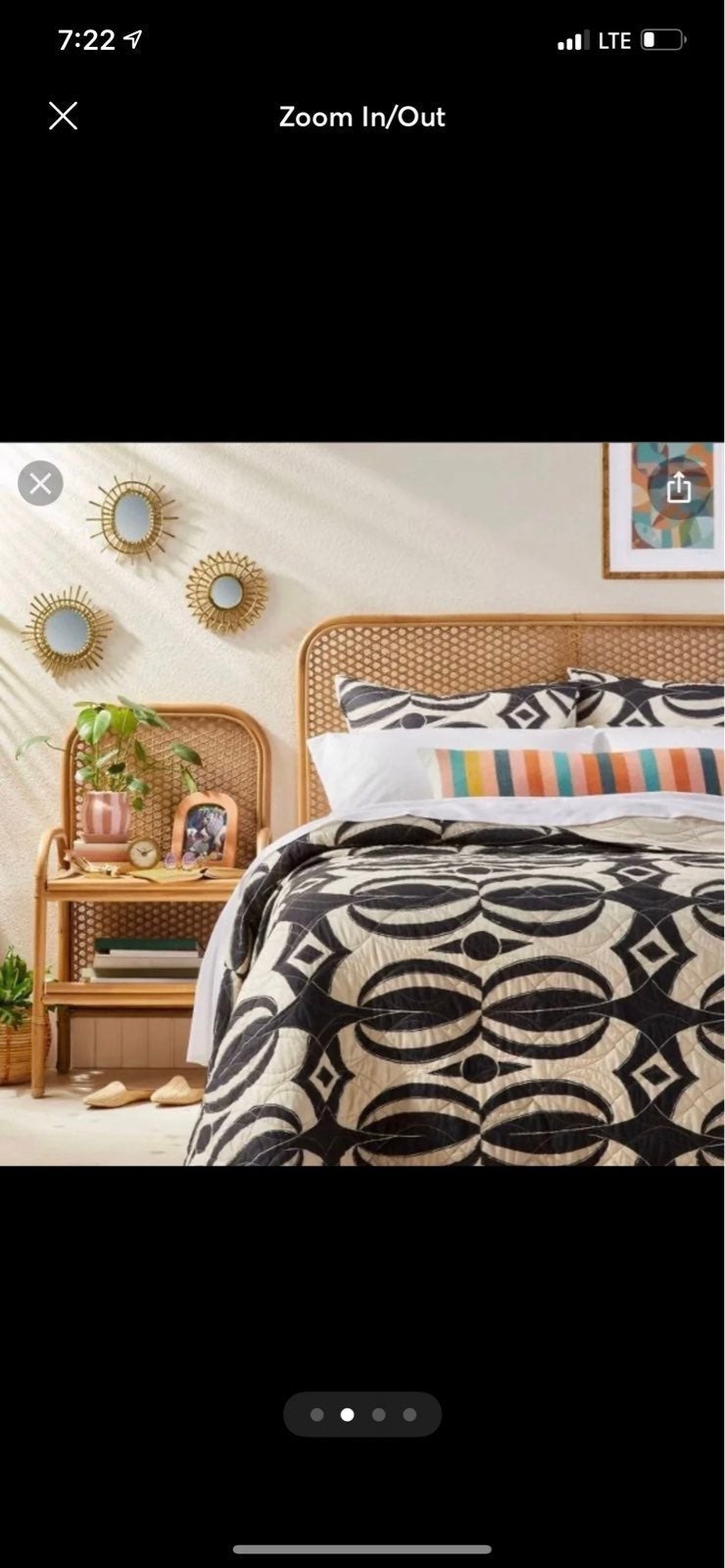 Anza woven rattan headboard full/queen