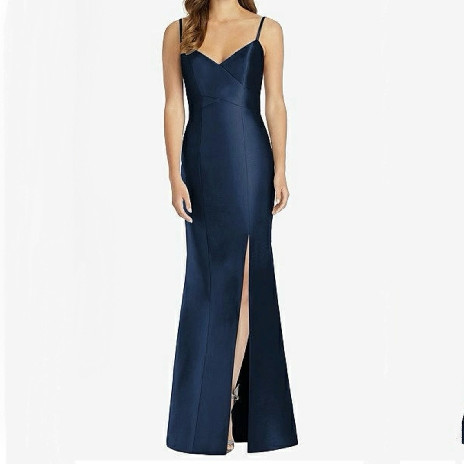 NWT Alfred Sung Midnight Navy Spaghetti Strap Mermaid Dress Size 12
