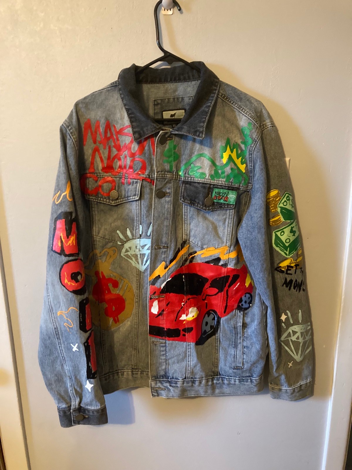 Maison Noir Denim Jean Blue Jacket Multi Color Images Size XL Pre Owned.