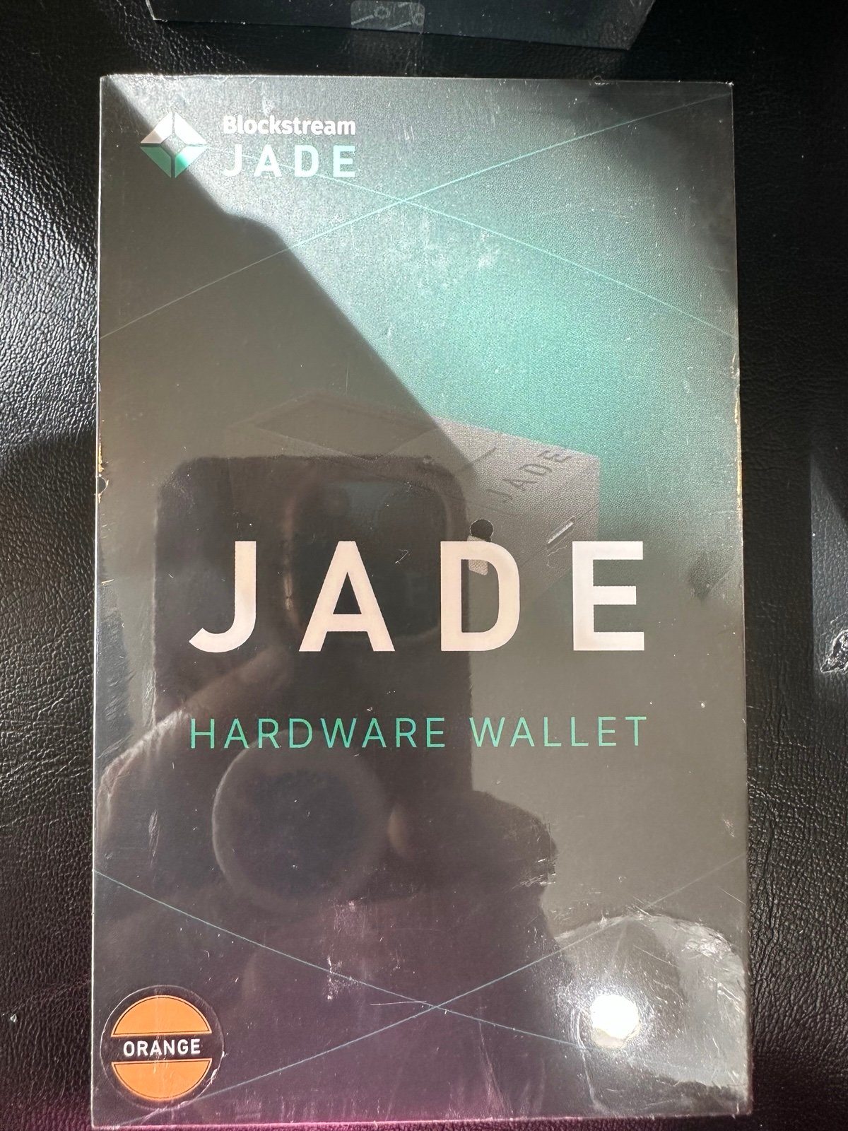 Jade hardware, wallet, orange, sealed box