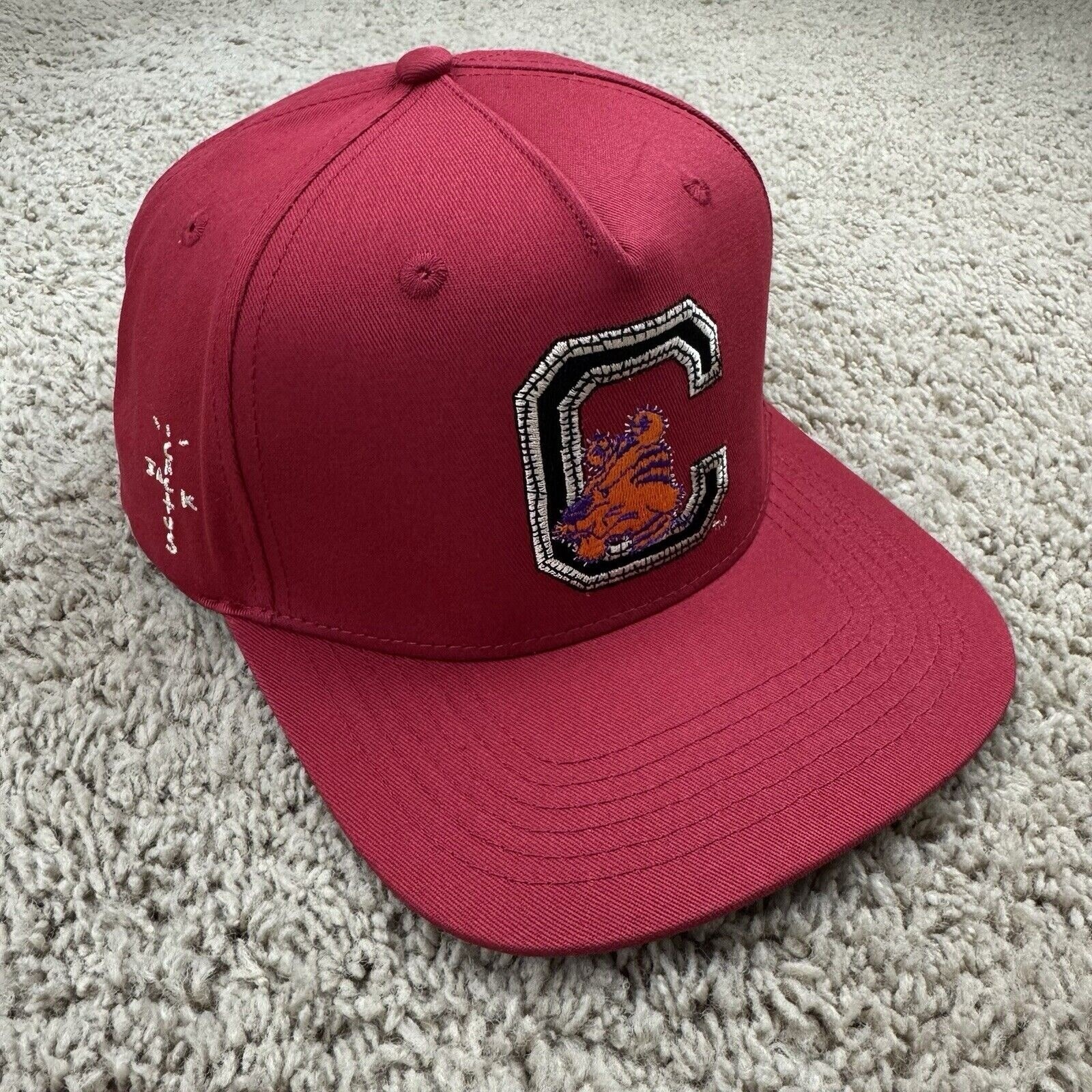 Clemson Tigers Hat Cactus Jack By Travis Scott Mitchell & Ness Red Snapback Cap