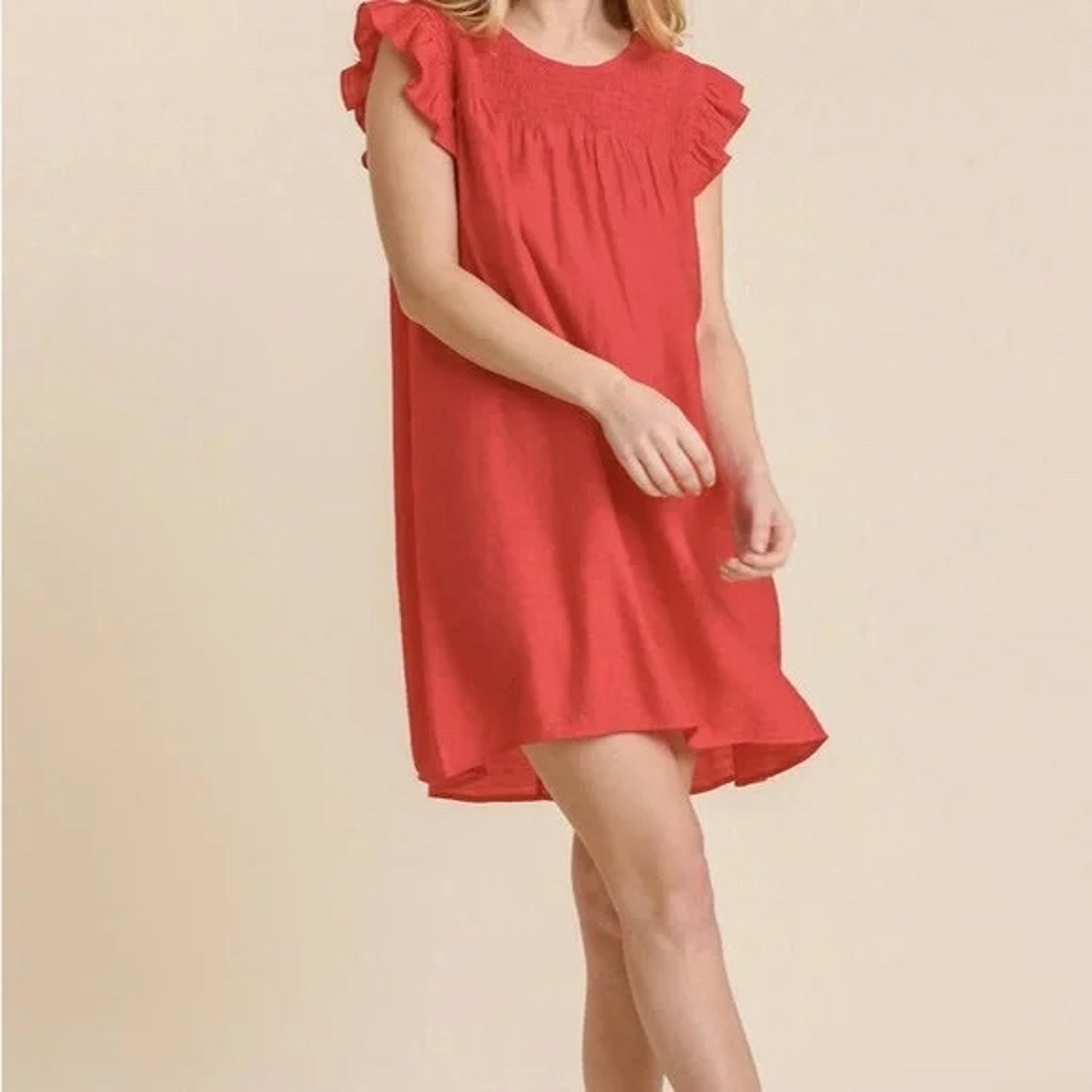 Umgee Mini Ruffle Smocked Dress Size Medium