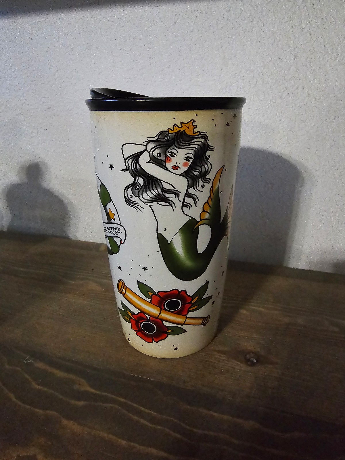 2015 Starbucks Mermaid Siren Sailor TATTOO Ceramic Double Wall Tumbler