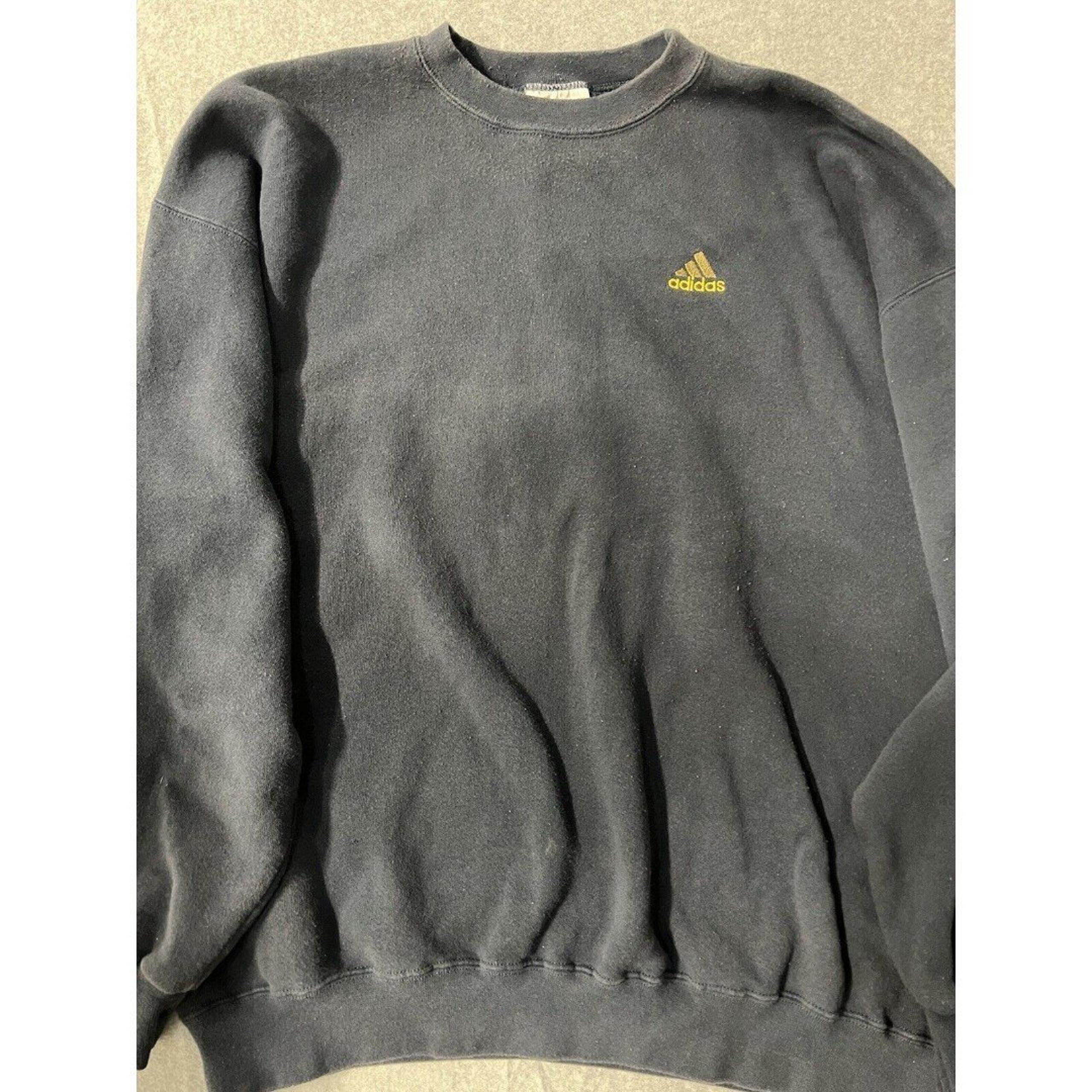 Vintage Adidas Mens Gray Sweatshirt Jumper Embroidered Logo Size 2XL XXL