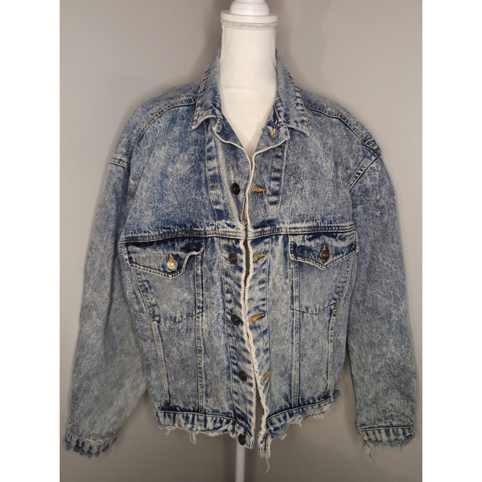 Canyon River Blues 90s distressed light acid wash vtg rancher XL coat