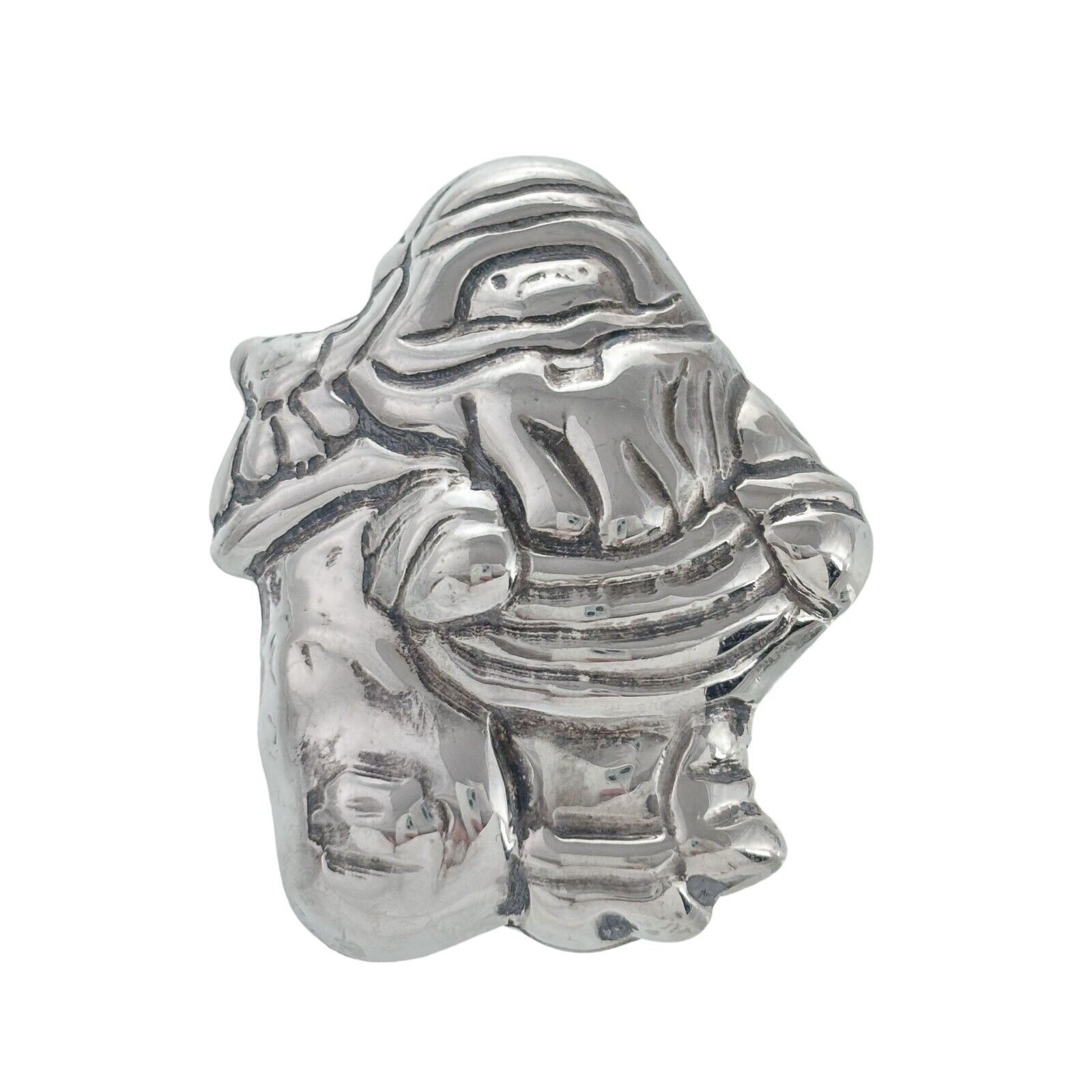 Southwest Mexico Taxco TN-27 Sterling Silver 925 Christmas Santa Pin Brooch