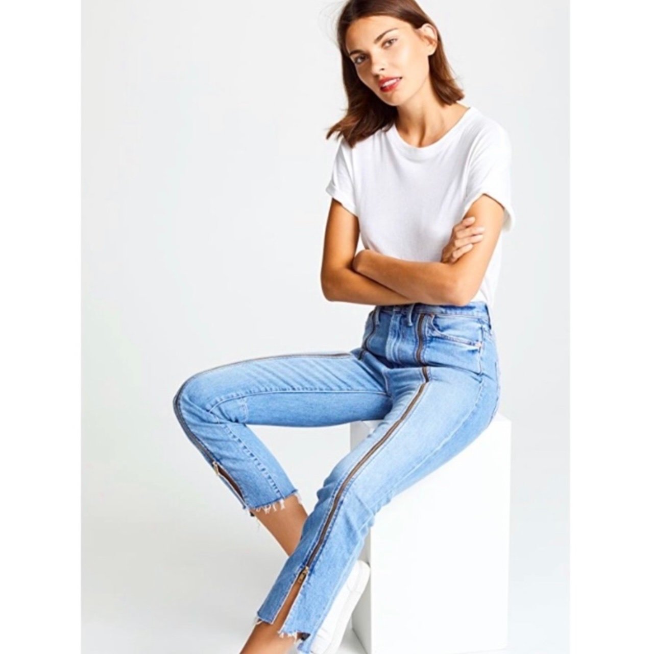 MOTHER SUPERIOR High Waisted Rascal Zip Step Fray Jean Misbeliever