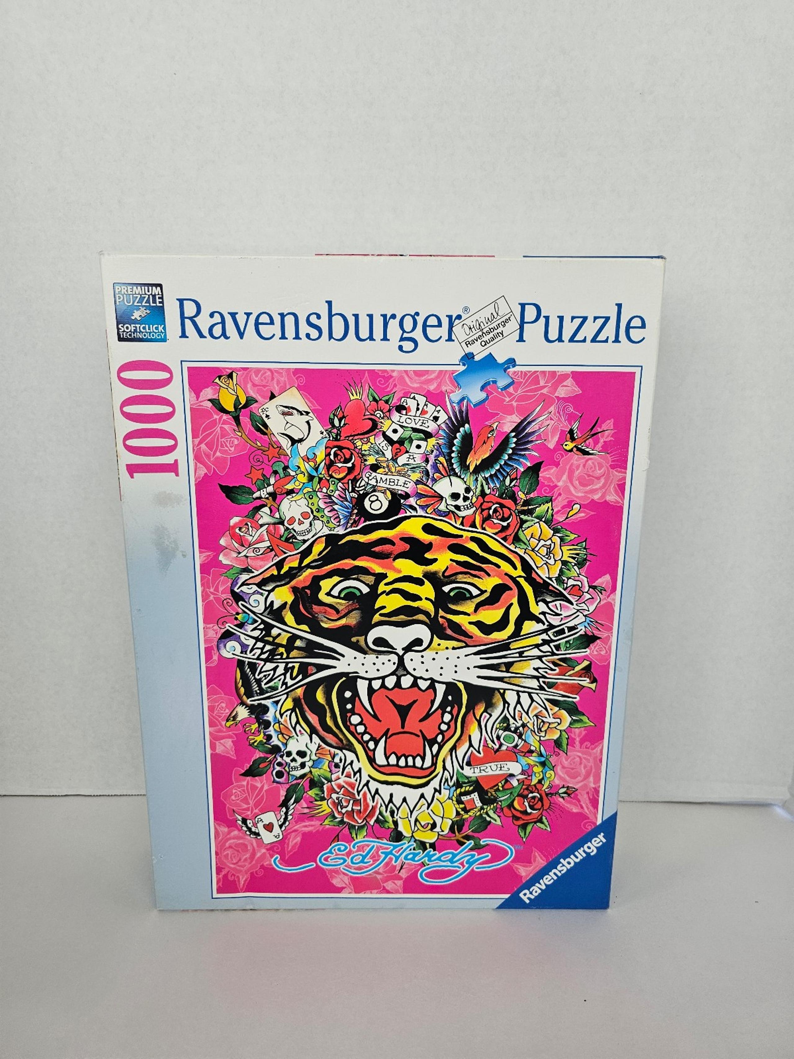 RAVENSBURGER 2009 ED HARDY TIGER 'TATTOO ART' 1000 PIECE PUZZLE 20x27 NEW SEALED