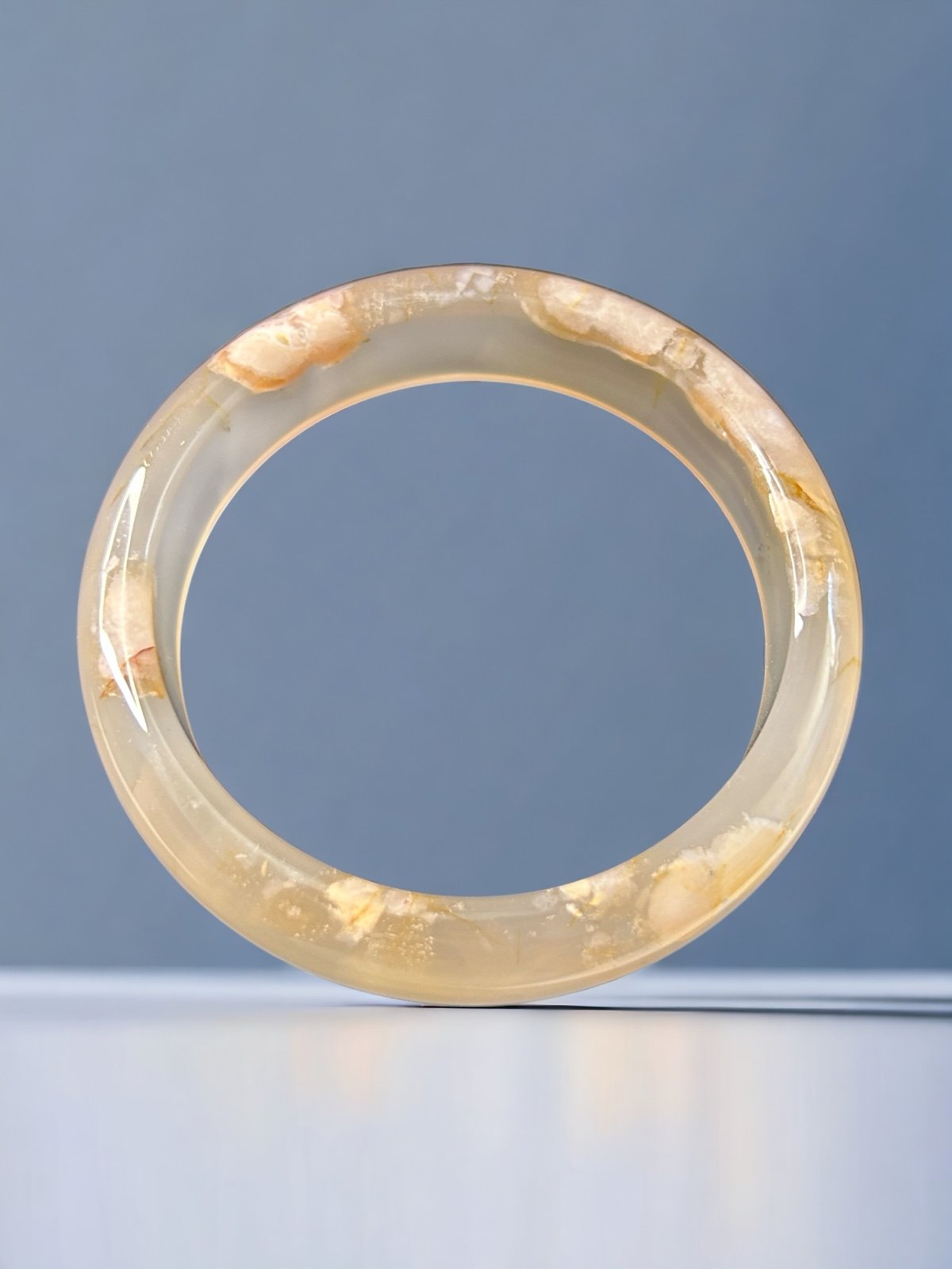 61.2mm Medium to Large Wrist Sakura Agate Bangle