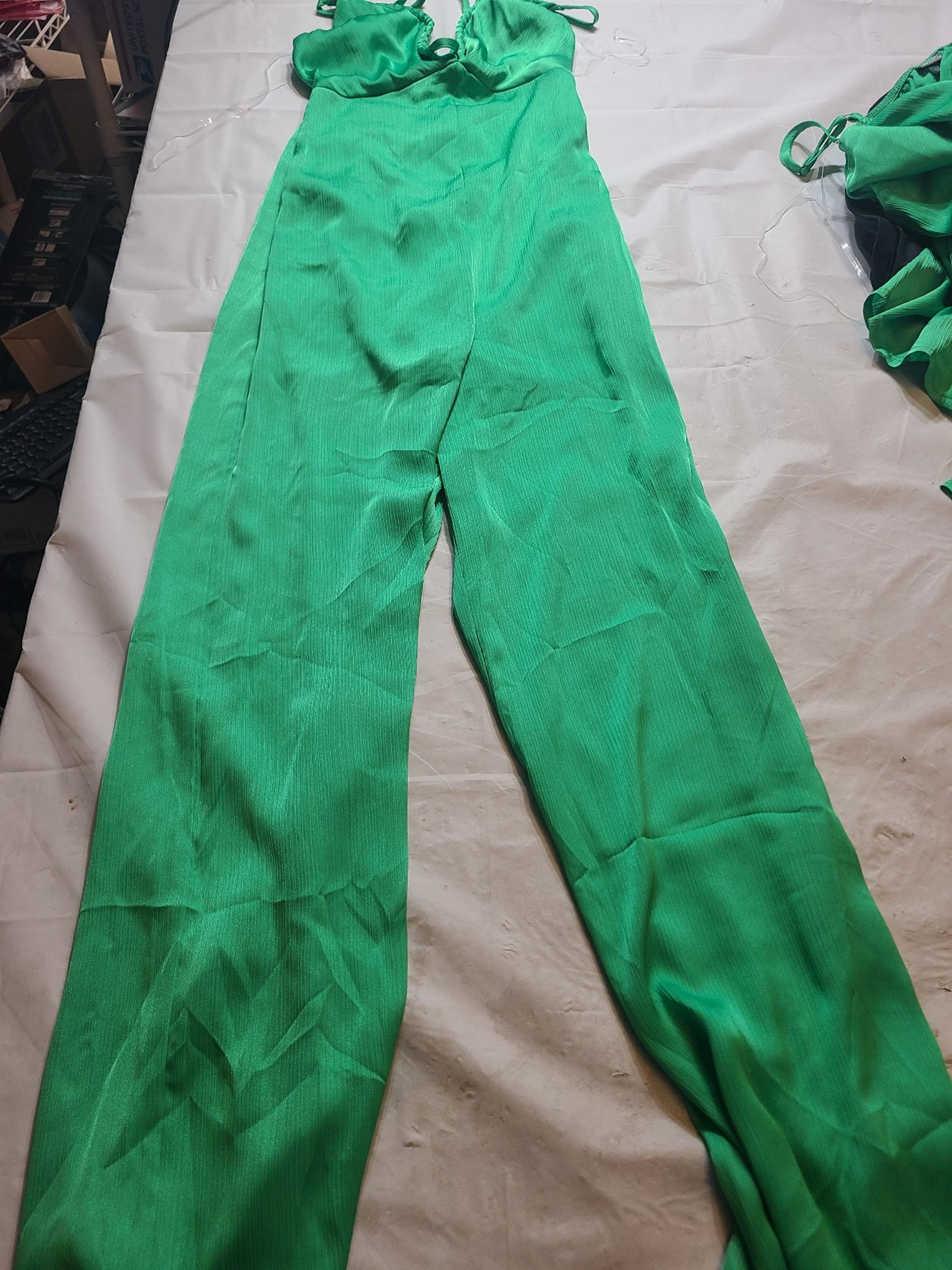 Women's Satin Wide Leg Jumpsuit Wild Fable Jade Size XS