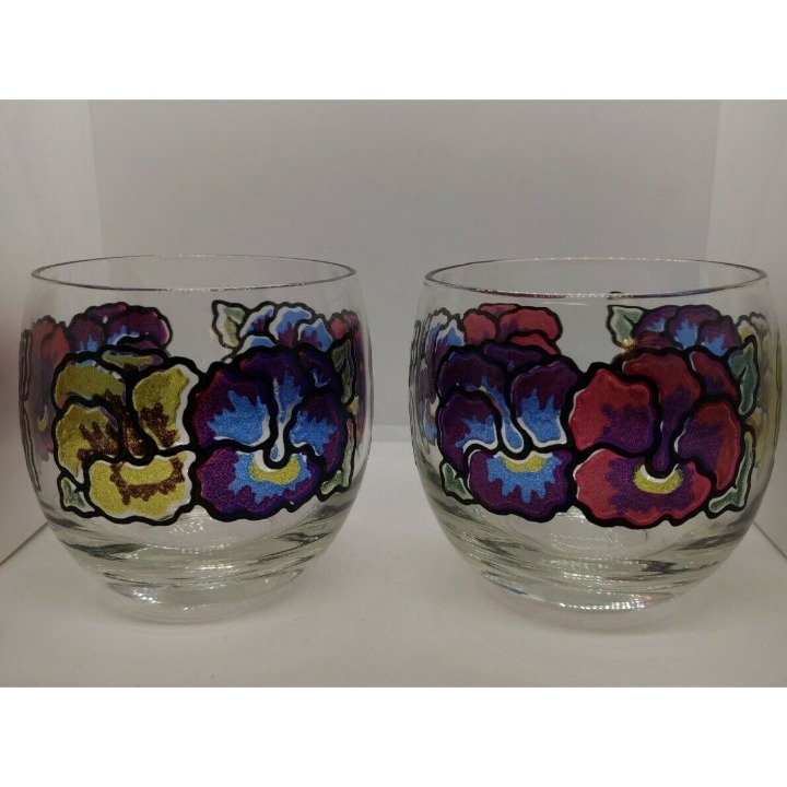 6 Vtg MCM WASHINGTON PASINSKI Pansy Rocks Glasses