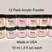 24 pack acrylic powder, monomer, & brush