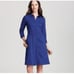 Eileen Fisher - 3/4 Sleeve Button Down Dress in Cobalt Blue - XL