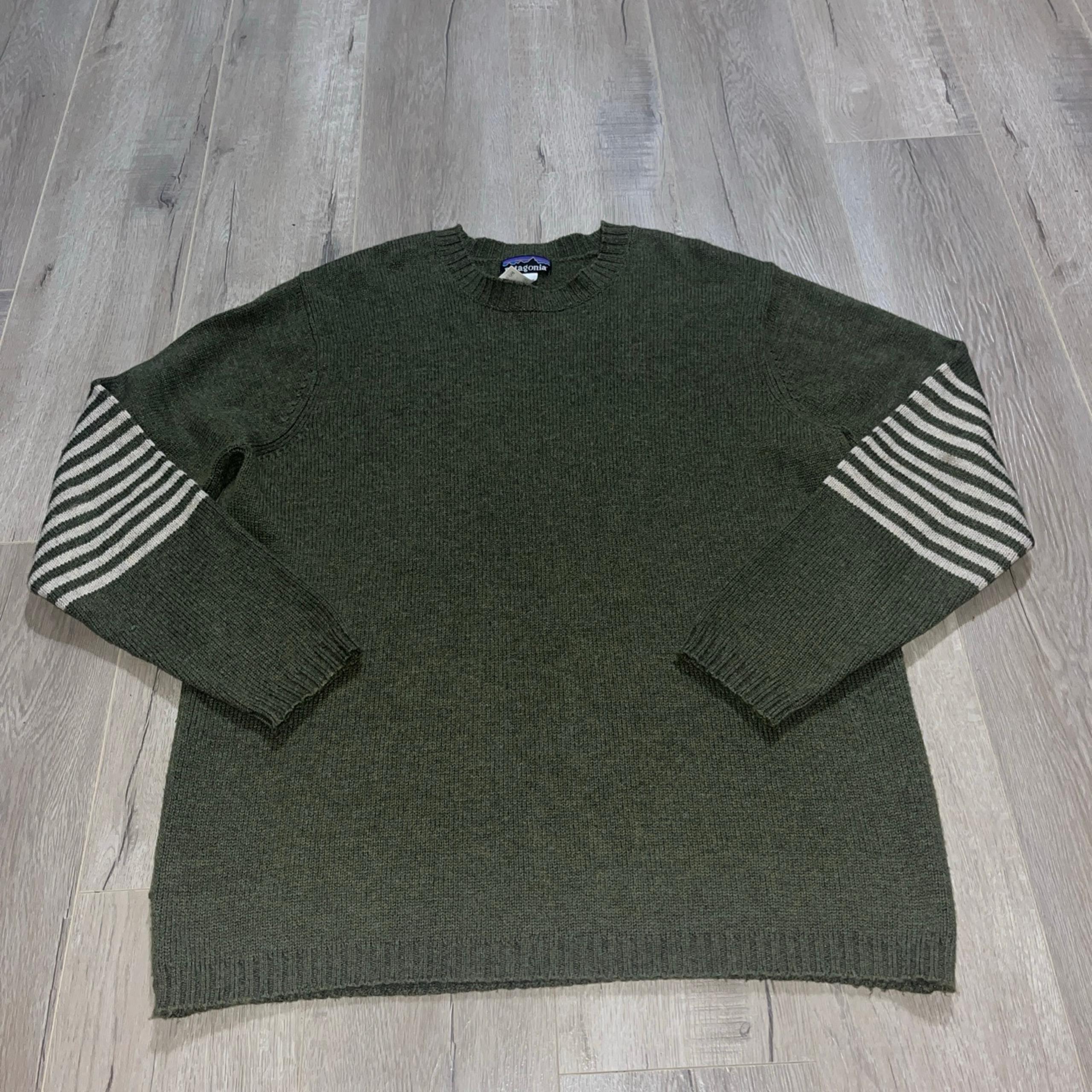 Patagonia knitted Crewneck sweater men’s large lambswool Green