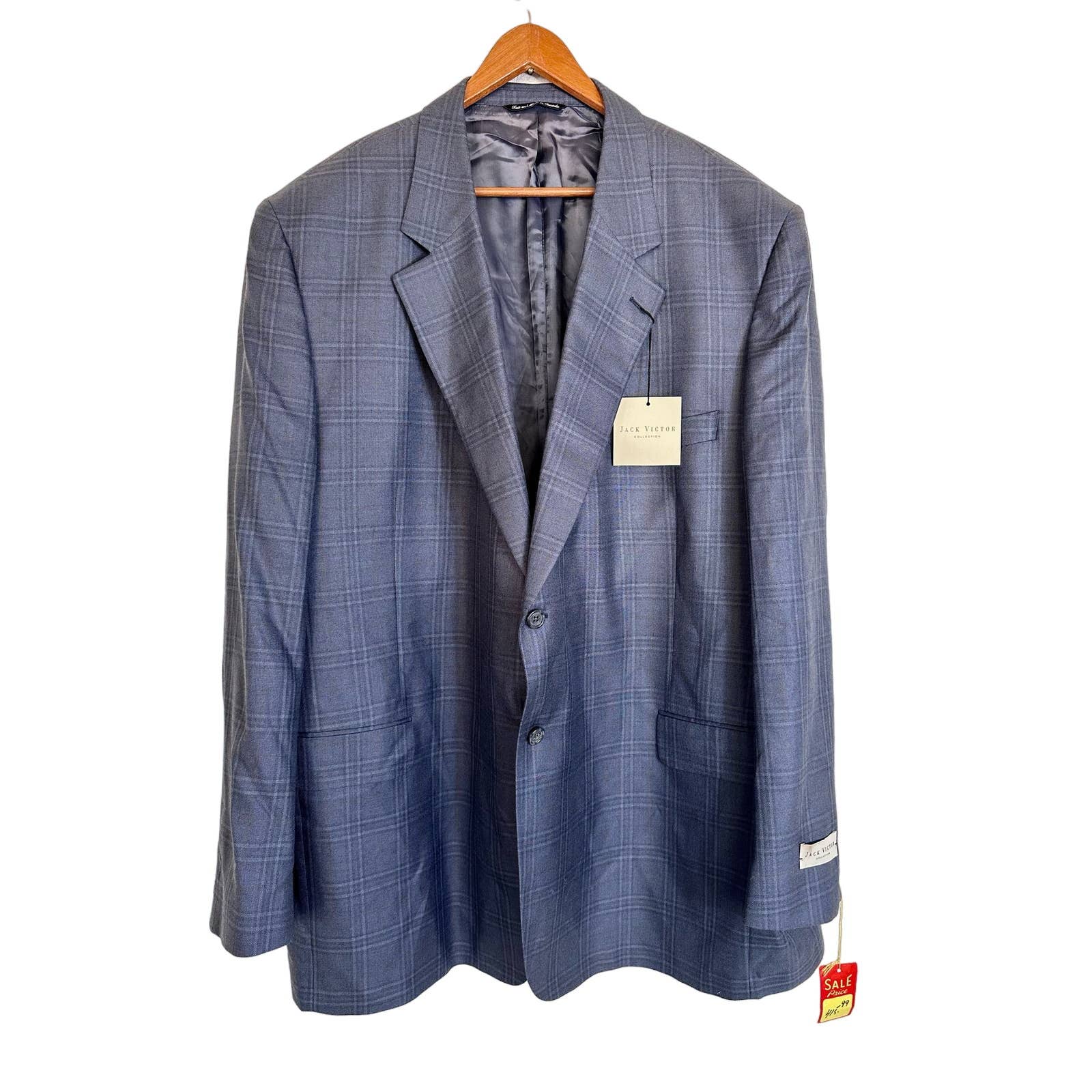 NWT Jack Victor wool silk plaid blazer suit sports jacket