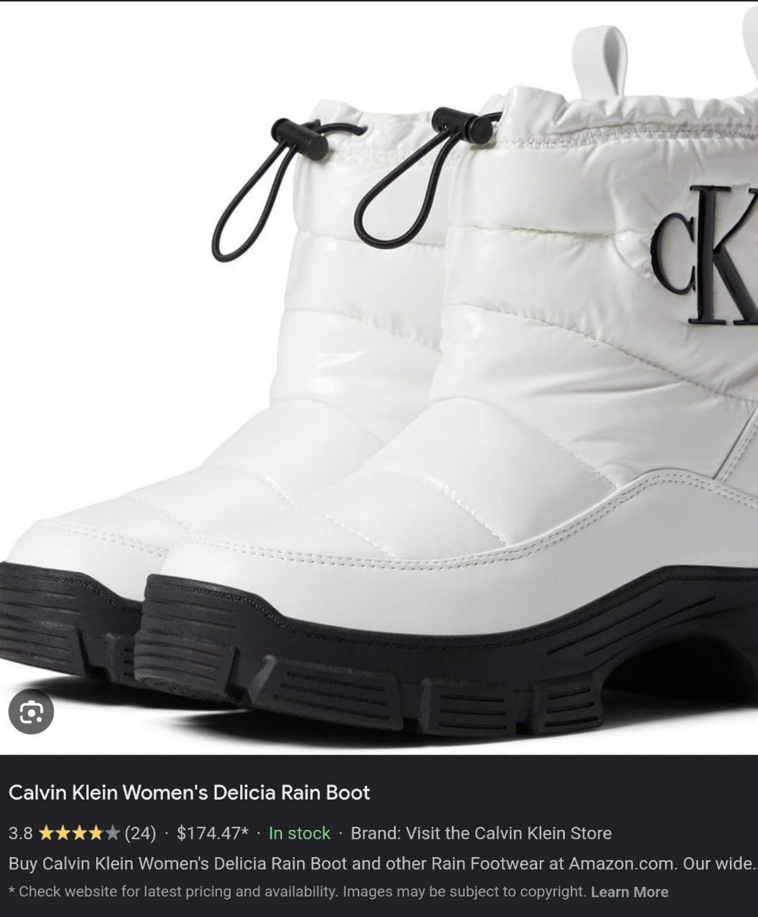 Calvin Klein Delicia Rain Boots white size 8M