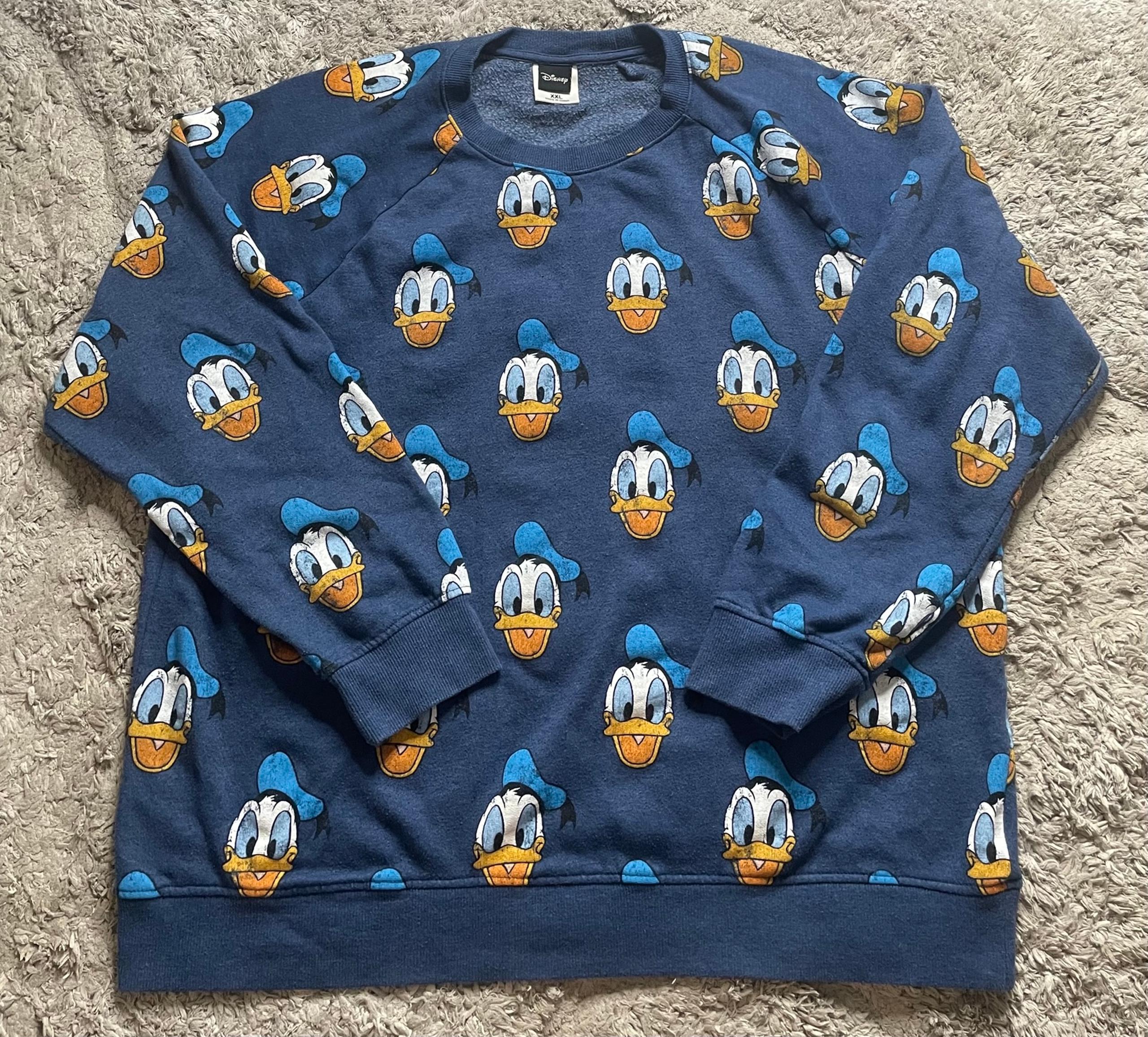 Disney Donald Duck Sweatshirt All Over Print  Vintage Looking Size XXL