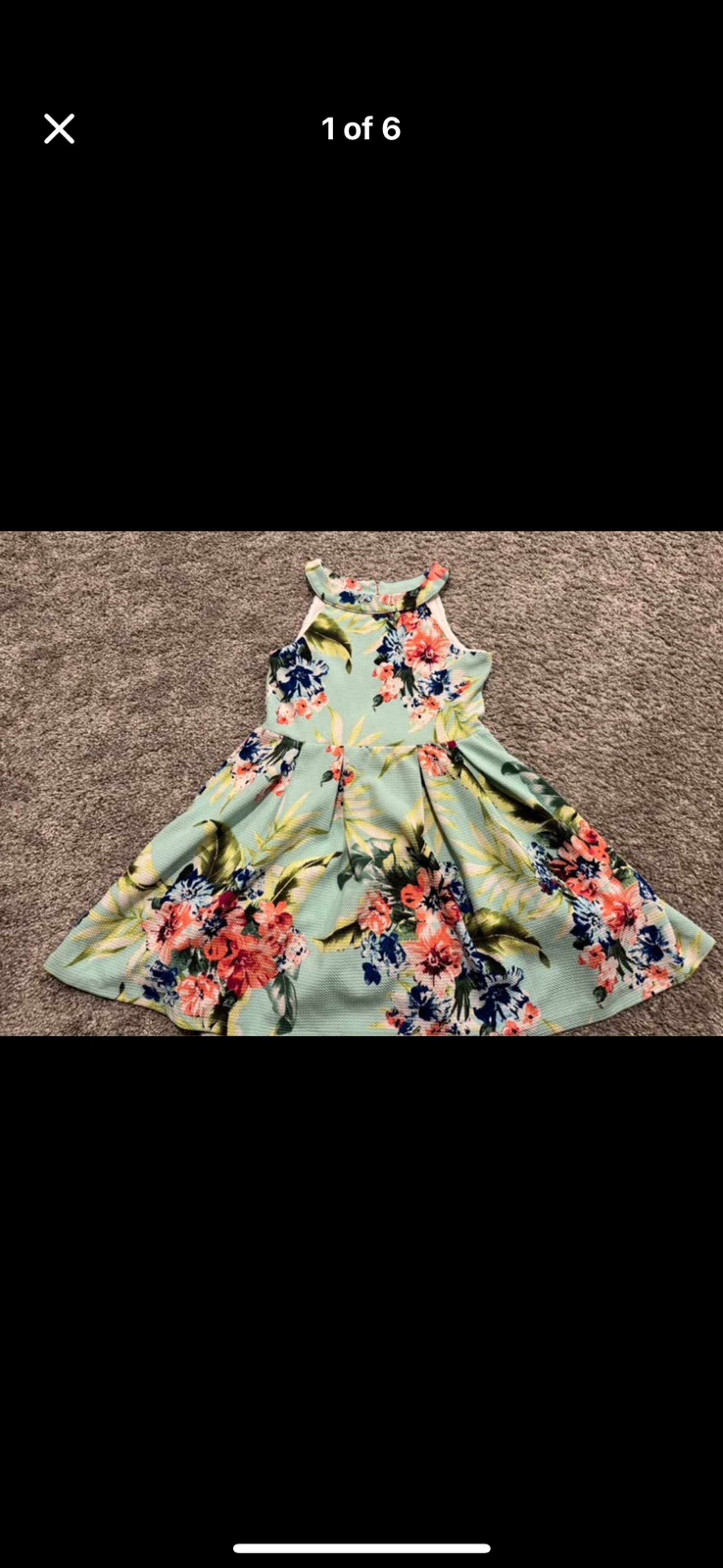 Girls boutique Floral summer tank dress with liner size 10