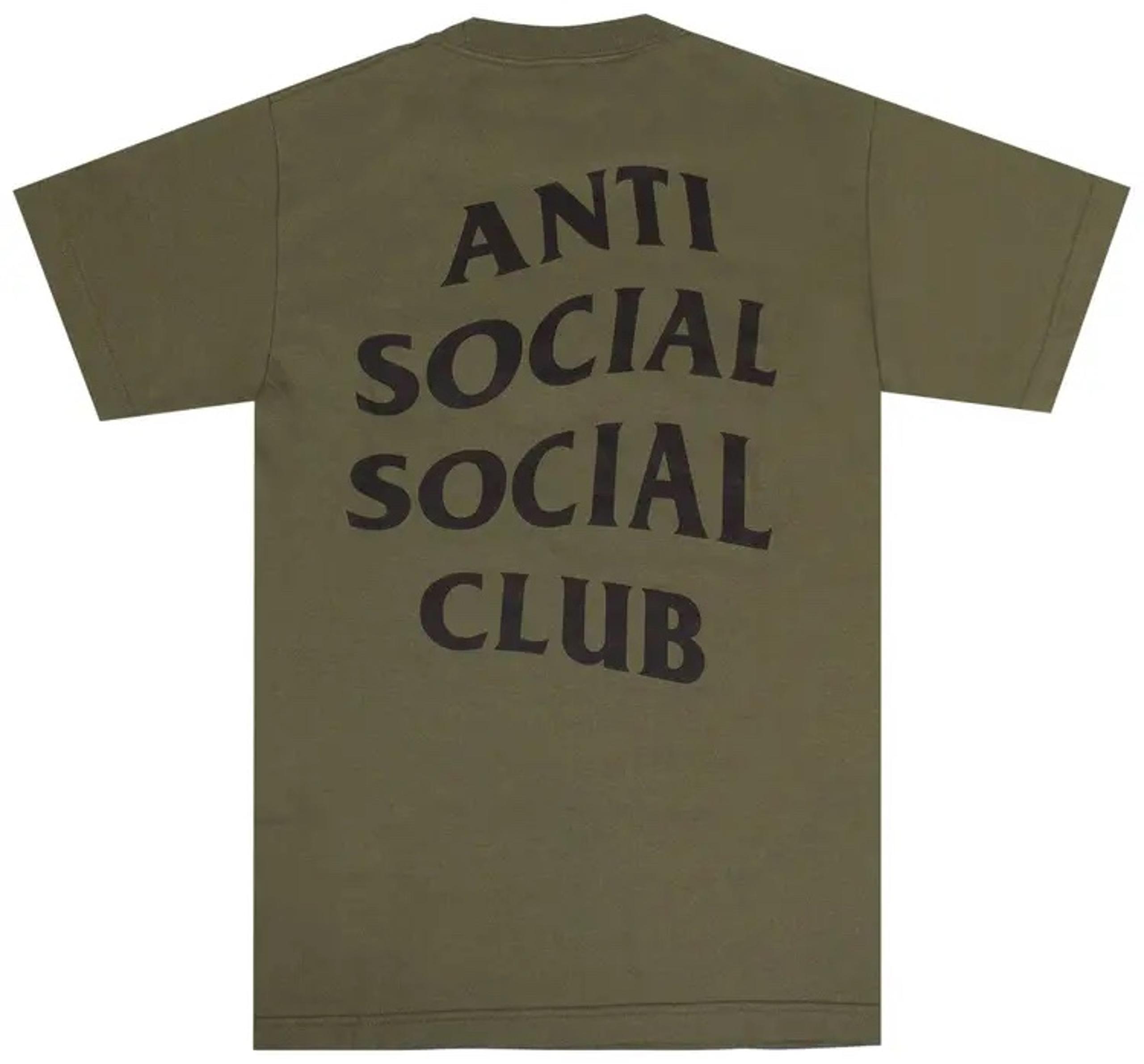 Anti Social Social Club Men's T-Shirt ‘Olive’ - Sz XL