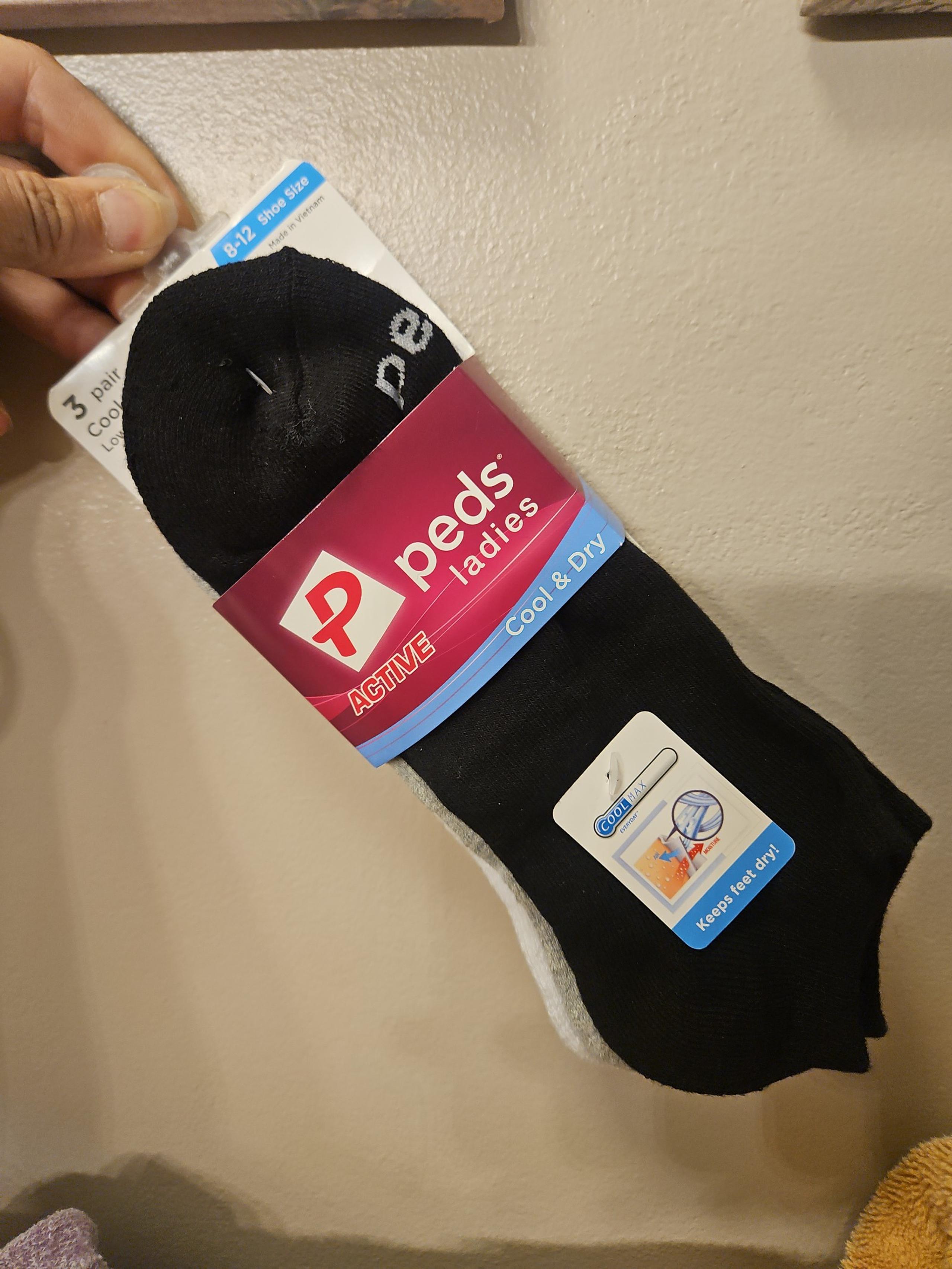 Peds ladies active cool and dry low cut socks 3 pairs