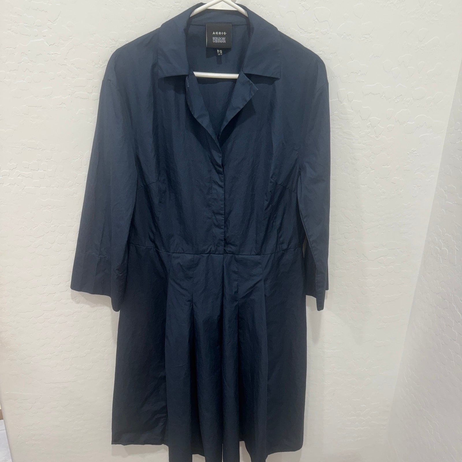 Akris Bergdorf Goodman Womens 12 Navy Blue Quiet Luxury Old Money Preppy