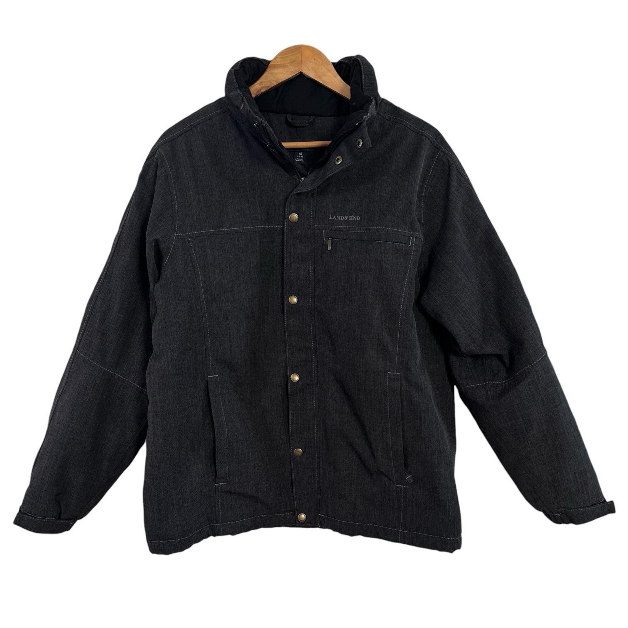 Lands’ End Men’s Dark Grey Insulated Button Front Jacket size Medium